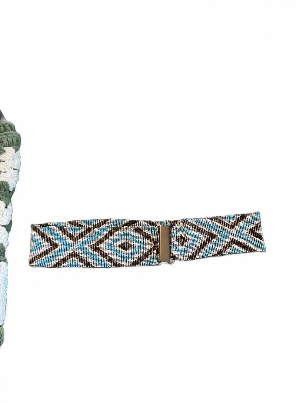 Handcrafted Beaded Belt with Geometric Design